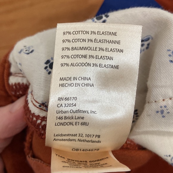 Anthropologie Pilcro High Rise Skinny Pants Corduroy Rust Orange size 26 - Picture 14 of 16